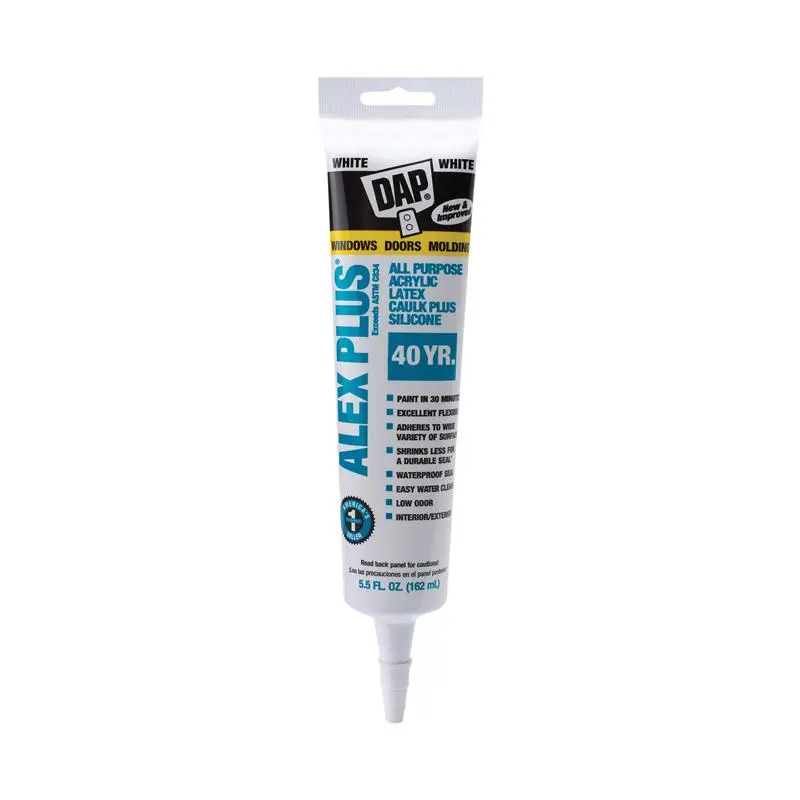 DAP Alex Plus White Acrylic All Purpose Caulk 5.5 oz Pack 12