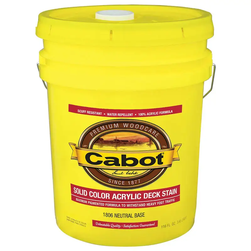 Cabot 140-0001806-008 Solid Color Acrylic Deck Stain Neutral Base 5 Gallon