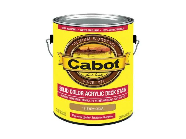 Cabot 1816-07 Solid Color Acrylic Deck Stain Cedar 1 Gallon