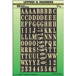 Gold Polyester Adhesive Address Number & Letter Set 1-Inch DIY Projects Hy-Ko