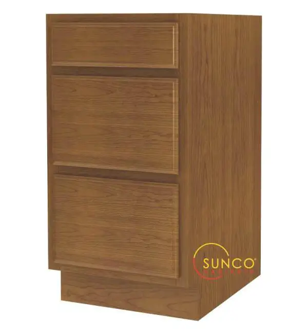Sunco DBR18RT 18-Inch 3-Drawer Base Cabinet Kitchen Organization