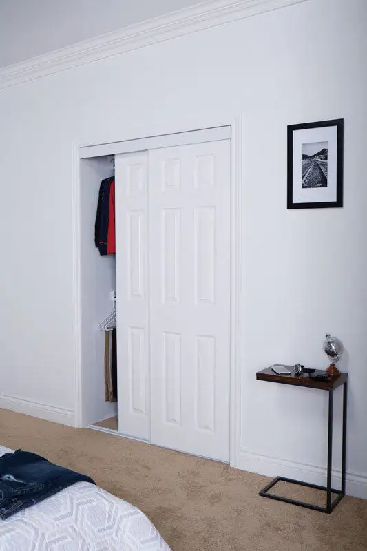 Erias 80.5 x 60 Inch Wood Closet Bypass Door Stylish Space Saving