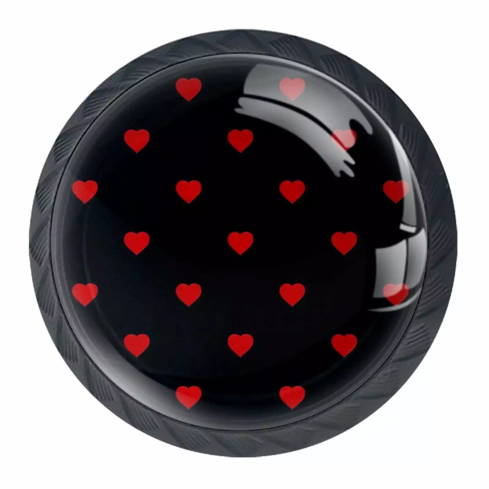 4 Pack Red Hearts Wallpaper Cabinet Knobs Dresser Drawer Pulls TFCOCFT