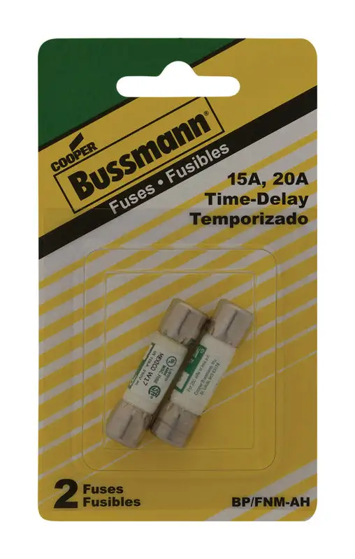 Bussmann 15 20 Amps Time Delay Cartridge Fuse 2 Pack Electrical Protection
