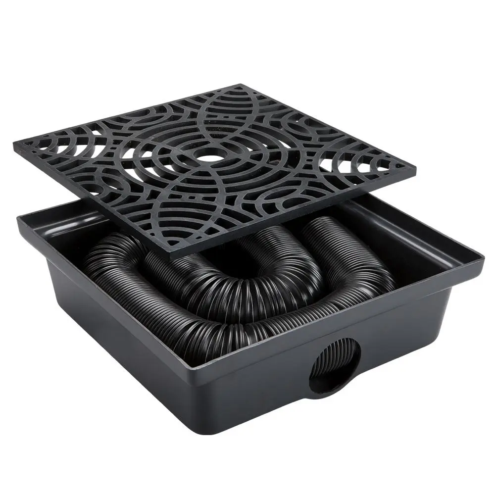 Amerimax 4700 StealthDrain Low Profile Catch Basin Black Drainage Solutions