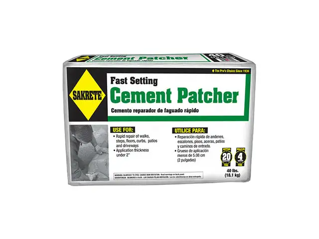 Sakrete 60200640-RDC09 Fast Setting Cement Patcher 40 Lb Repairs