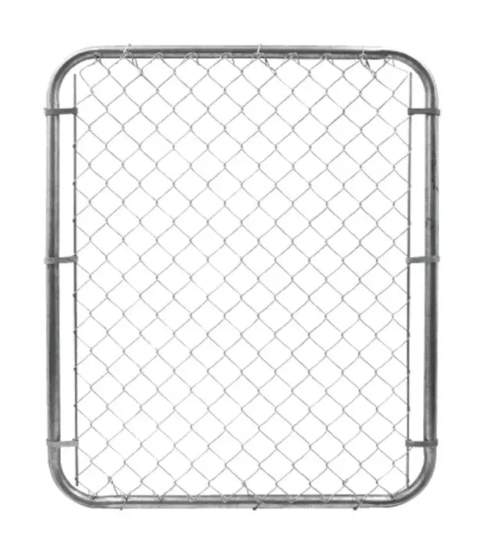 YardGard 48 Inch Height 12 Gauge Galvanized Silver Metal Chain Link Fence Gate