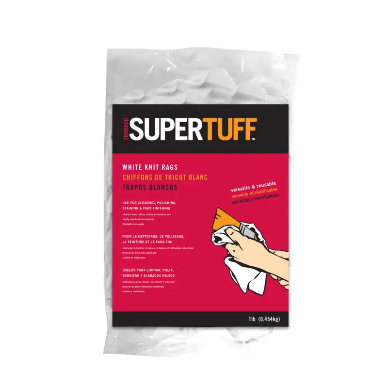 Trimaco SuperTuff Knit Rags 12x12 Inches Pack 24 Reusable Cleaning Cloths