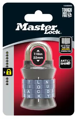 Master Lock 1-1/2 Inch Metal 4-Dial Combination Padlock Pack 6