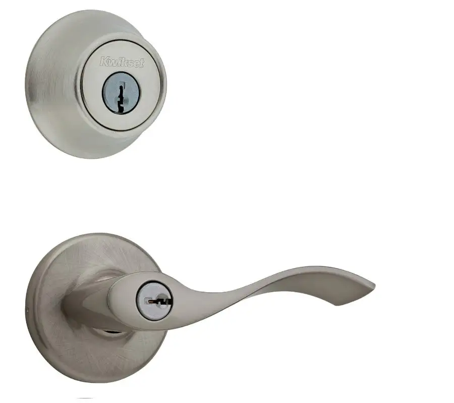 Kwikset 690BL-15-CP-K6 Balboa Entry Lever & Deadbolt Combo Pack Satin Nickel