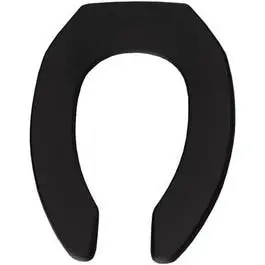 Elongated Commercial Plastic Open Front Toilet Seat STA-TITE Hinge Black Bemis
