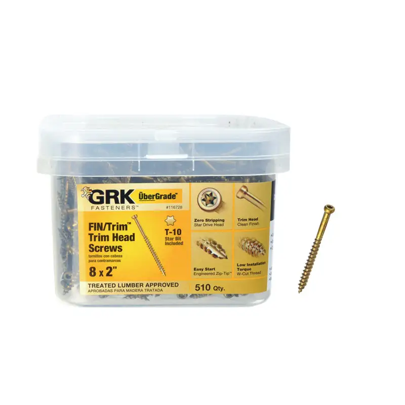 GRK Fasteners UberGrade No 8 x 2 L Star Trim Head Steel Construction Screws 510 pk
