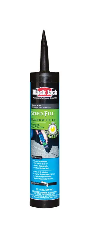 Black Jack Speed-Fill Gloss Black Polymer Rubberized Asphalt Crack Filler 10.1 oz Pack 12