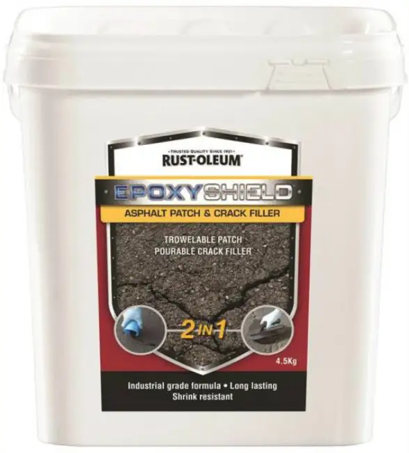 Rust-Oleum 257890 EPOXYSHIELD 2--1 Asphalt Patch & Crack Filler Black 4.5 Kg