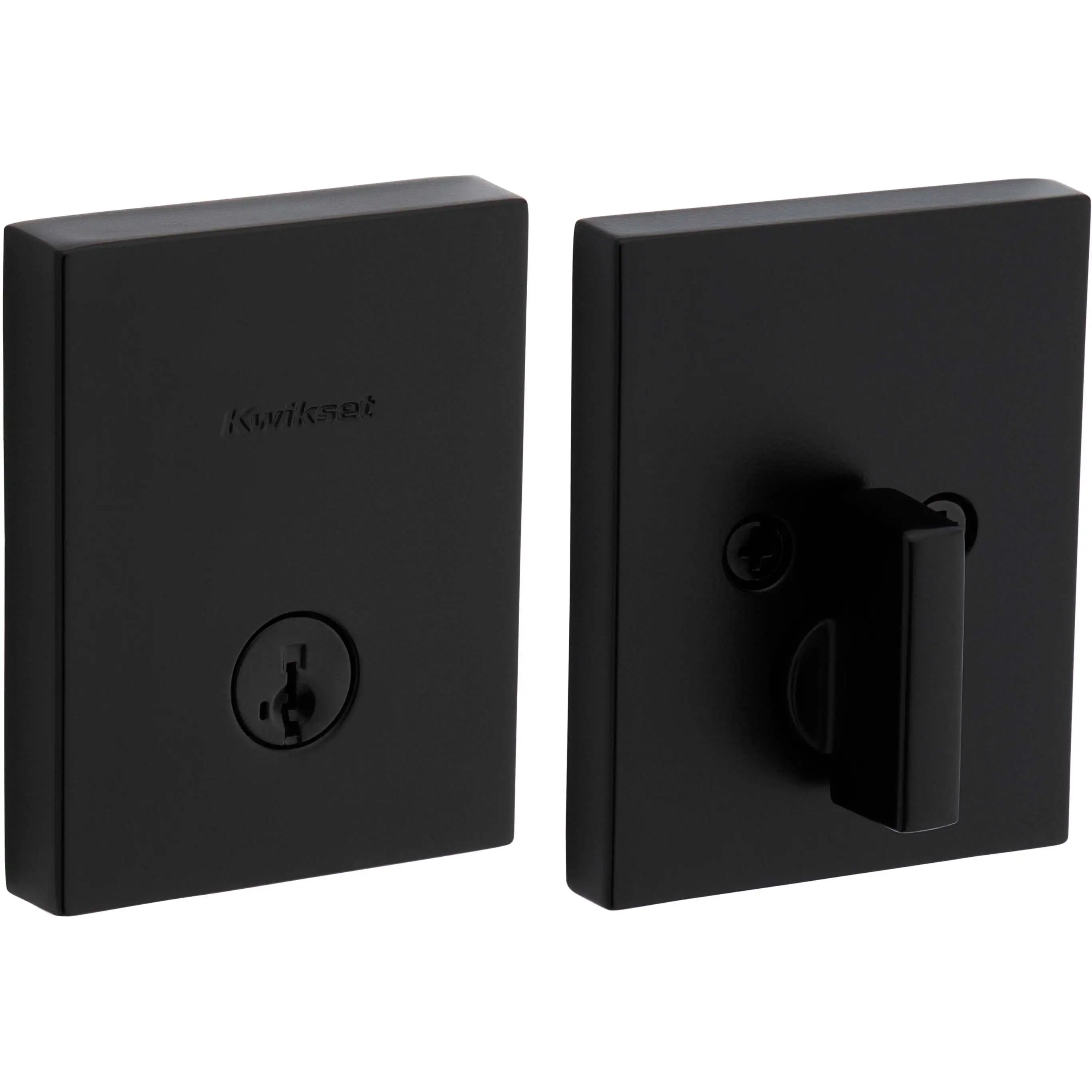 258 RCT SMT 514 6AL RCS K3 Rectangular 1-Cyl Deadbolt Matte Black Door Lock