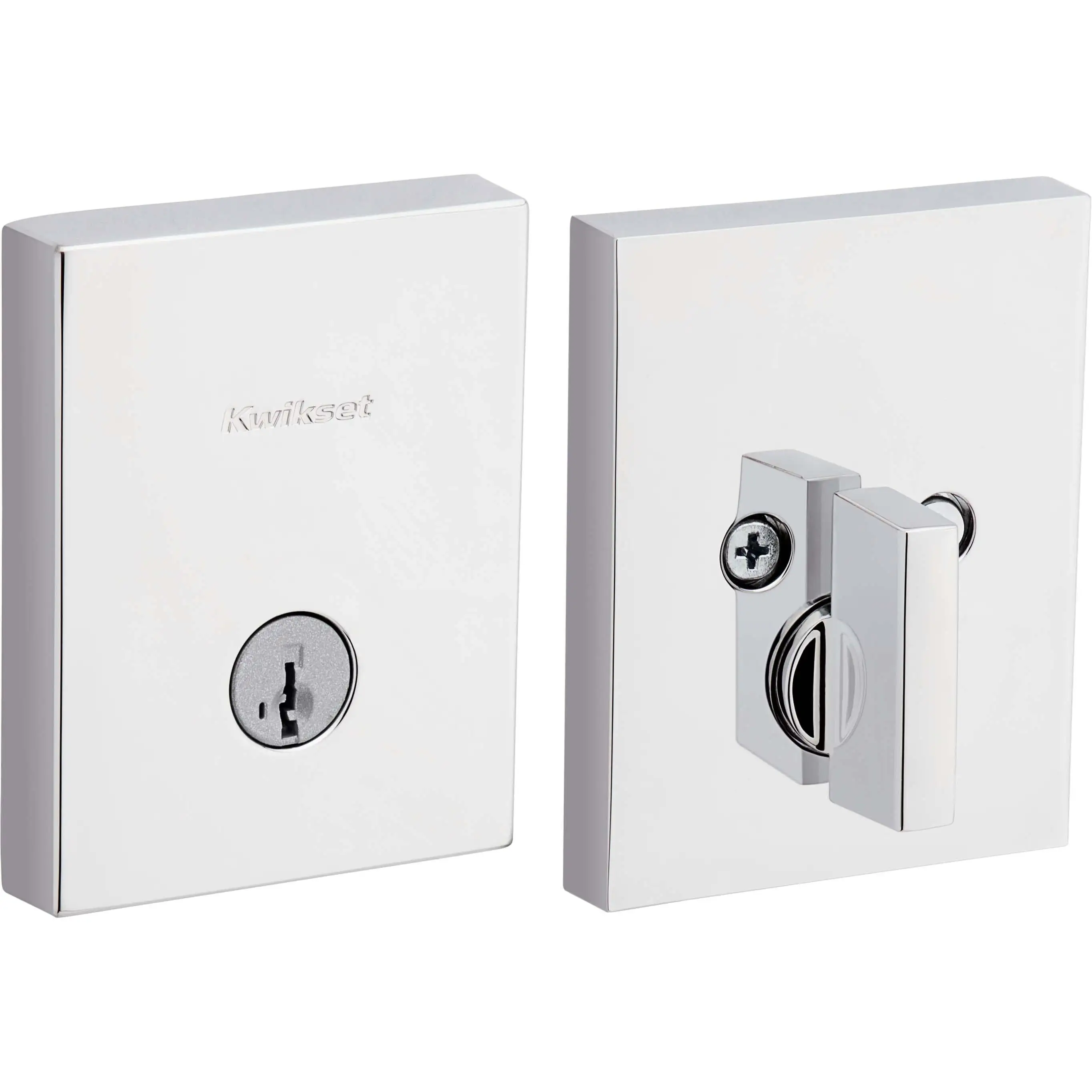 258 RCT SMT 26 6AL RCS K3 Rectangular 1-Cylinder Deadbolt Polished Chrome