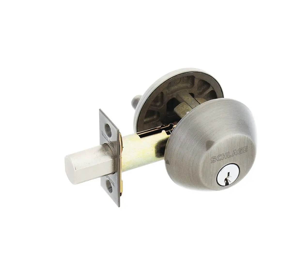 Schlage B60NV620 Deadbolt Antique Pewter Single Cylinder