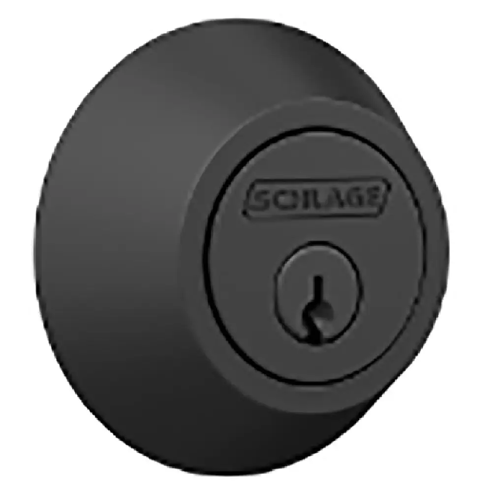 Schlage JD60622 J Series Matte Black Single Cylinder Deadbolt Secure Entry