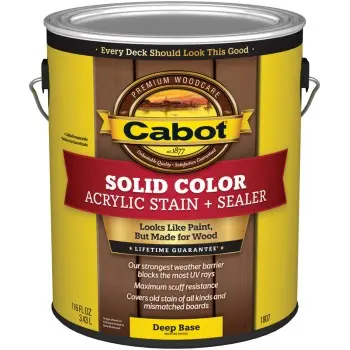 Cabot 140.0001807.007 Solid Color Acrylic Deck Stain, Deep Base - Gallon