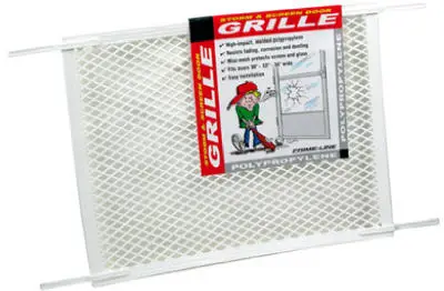 Slide-Co PL-15517 Plastic Molded Swinging Screen Storm Door Grill White