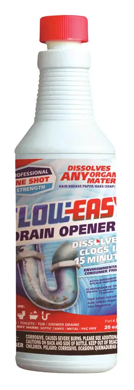 Floweasy One Shot Liquid Drain Opener 20 oz. Pack 12 Flow-Easy