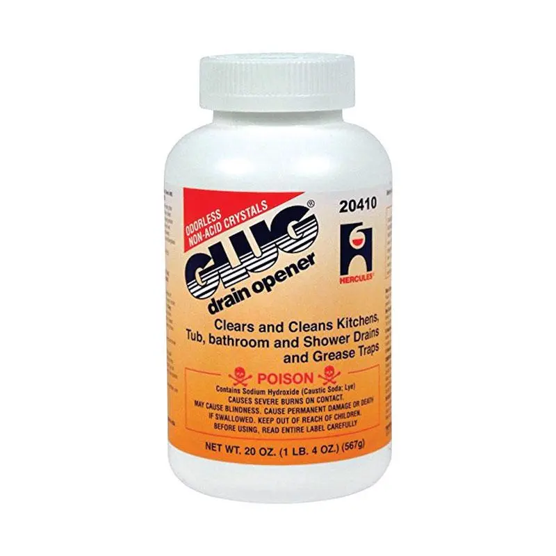 Oatey Glug Crystals Drain Opener 20 oz Pack 24 Clogged Drains
