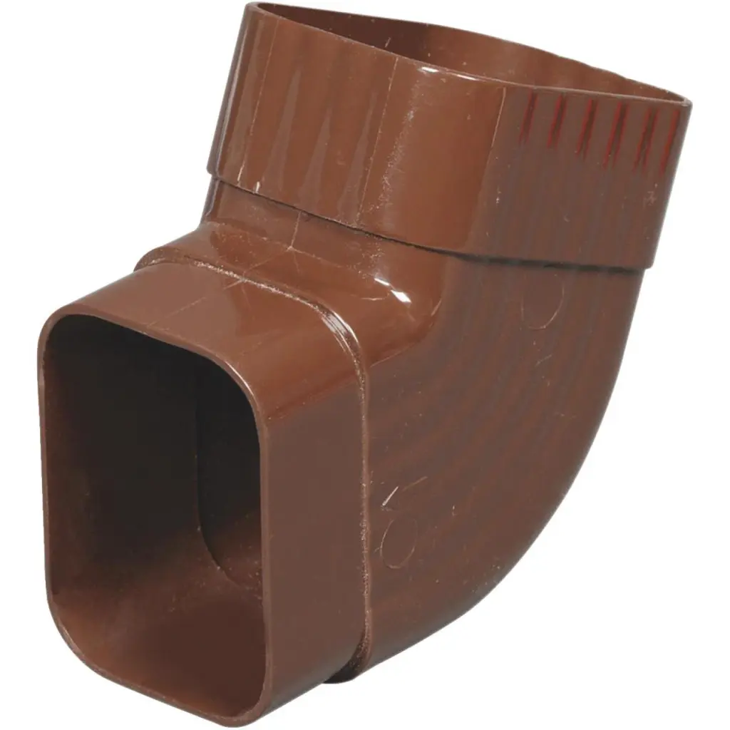 Amerimax 2x3 Inch Brown Vinyl Side B Elbow Gutter Downspout Fitting