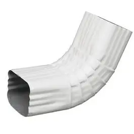 White Aluminum Gutter Front Elbow Style 75 Degree 2x3-Inch Seamless Installation Various