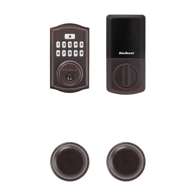 Kwikset SmartCode Venetian Bronze Metal Electronic Deadbolt Pack 2 Keyless Security