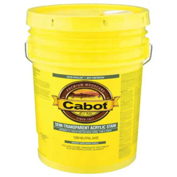 Cabot Semi-Transparent Water Based Acrylic Stain 5 Gallon Neutral Base Exterior Wood Protection