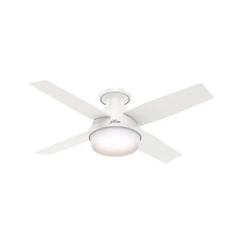 Dempsey Fan&Light 44Wht Ceiling Fan Integrated Light Fixture Hunter