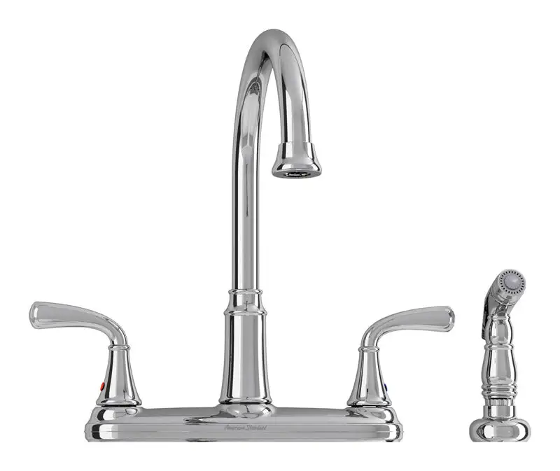 American Standard Tinley Two Handle Chrome Kitchen Faucet Side Sprayer