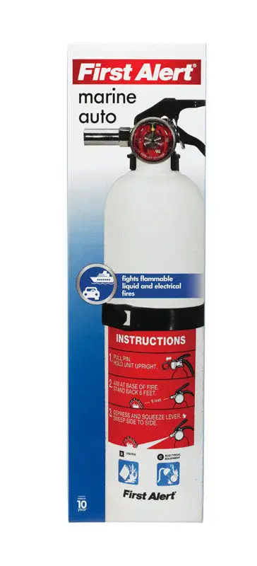 First Alert 2-3/4 lb. Fire Extinguisher Auto/Marine OSHA/US Coast Guard Agency Approval Pack 4