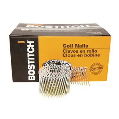 Bostitch 3-1/4 Inch Angled Coil Framing Nails 15 Degree 2700 Pack