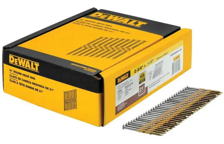 DeWalt DWRHS8DR113G 21-Degree Ring Shank Framing Nails 2-3/8 x 0.113 - Construction Nails