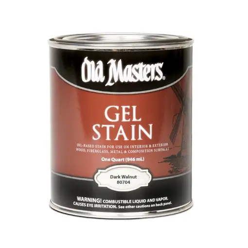 Old Masters 80704 Gel Stain Dark Walnut Quart Easy Wood Staining