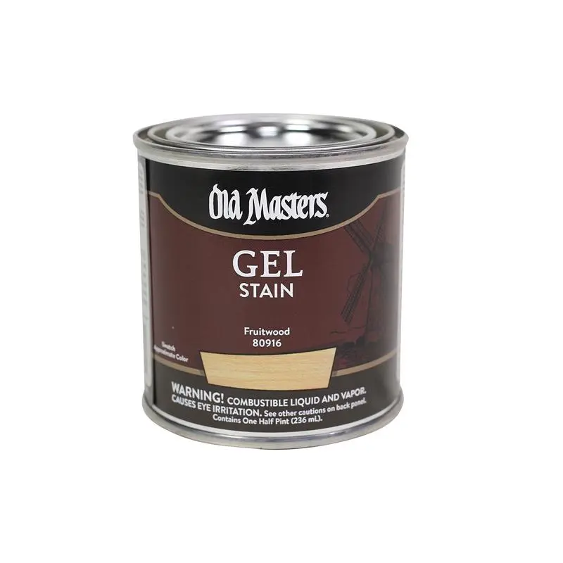 Old Masters Gel Stain Semi-Transparent Fruitwood Oil-Based Gel Stain 0.5 pt Pack 6