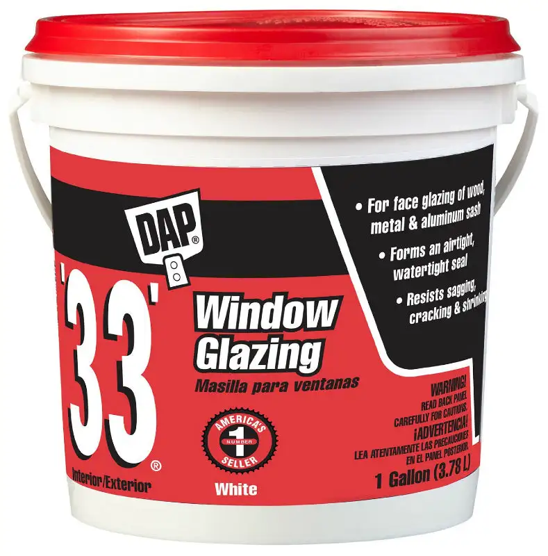 DAP 12019 Glazing Compound 1 Gallon White Window Glass Repair