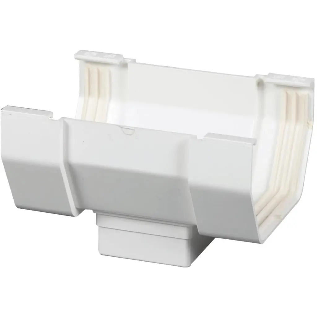 Amerimax 5 Inch Center Drop Outlet White Vinyl Contemporary Gutter Easy Water Drainage