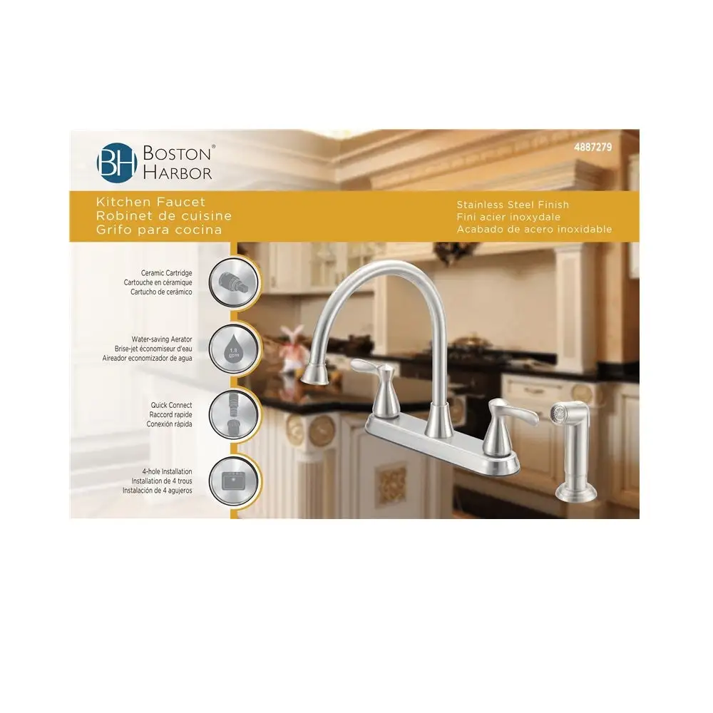 Boston Harbor F8210001NP Traditional Kitchen Faucet Matching Side Spray