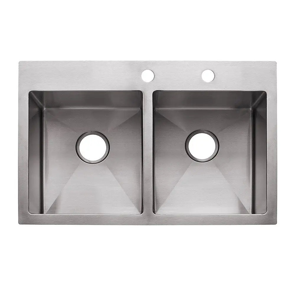 Franke HF3322-2 Double Bowl Sink Dual Mount 9 Stainless Steel