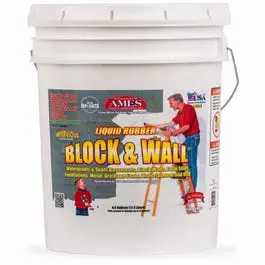 5-Gallon White Block & Wall Liquid Rubber Coating Waterproof Sealant AMES