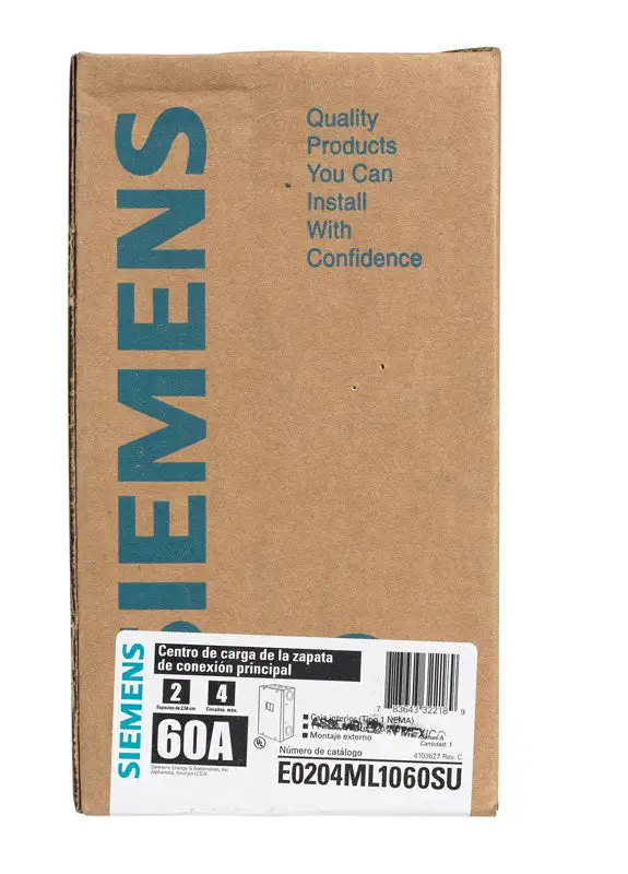 Siemens Aluminum 4-Circuit Indoor Main Lug Load Center 60A 120/240V
