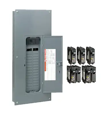Square D HomeLine 200 Amp 30 Space 60 Circuit Main Breaker Load Center