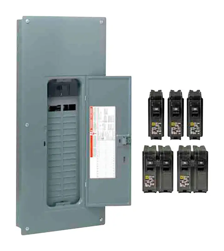Square D HomeLine 200 Amp 30 Space 60 Circuit Load Center Main Breaker Kit