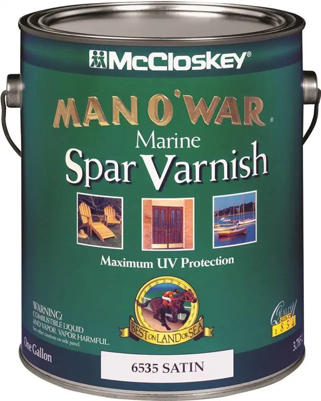 McCloskey 6535 Man O'War Marine Spar Varnish Satin Finish 1-Gallon Wood Protection