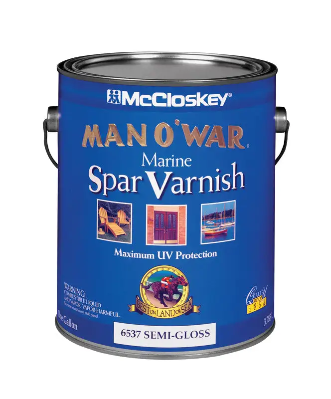 McCloskey Man O' War Semi-Gloss Clear Marine Spar Varnish 1 Gallon Pack 2