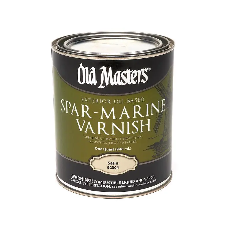 Old Masters Satin Clear Oil-Based Marine Spar Varnish 1 qt Pack 4