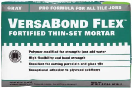 Custom VBFG50 VersaBond Flex Fortified Thin-Set Mortar 50 Lb Gray Tile