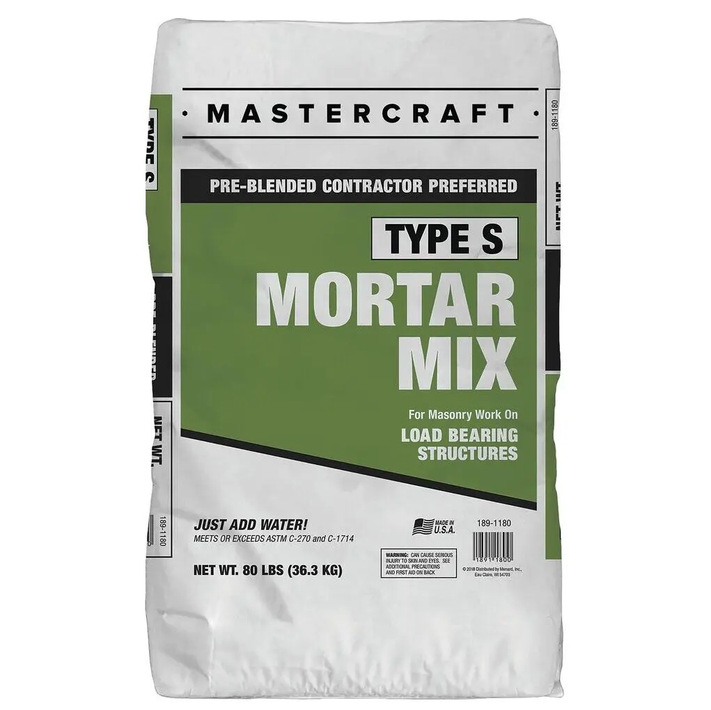 Mastercraft Mortar Mix Type S 80 lb - Professional Grade Masonry Cement